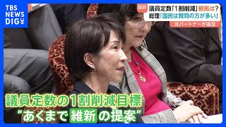 議員定数「1割削減」の根拠は？高市総理「維新からの提案」「国民は賛同の方が多い」、参政・神谷代表が初質問 総理は“スパイ防止法”に意欲｜TBS NEWS DIG