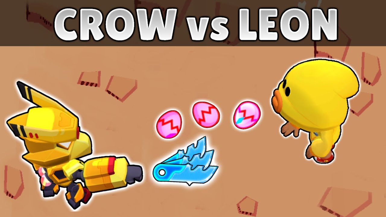 Crow Vs Leon 1vs1 19 Test Brawl Stars Youtube - imagem do leon sparky corvo do brawl stars