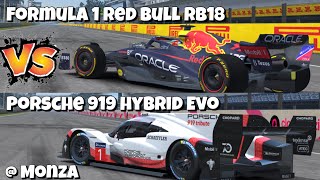 F1 Red Bull RB18 vs Porsche 919 Hybrid Evo @ Monza Road Course