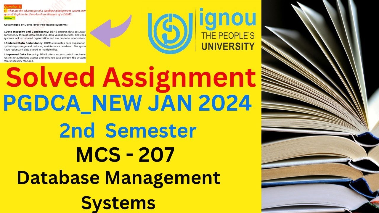 MCS 207 Solved Assignment// PGDCA_NEW 2nd Semester 