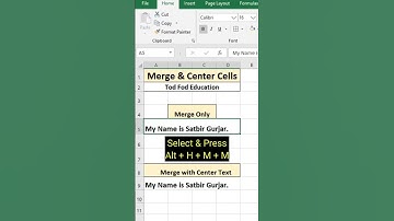 How to Merge & Center Cells in #excel #msexcel #shorts #computer #education #tricks