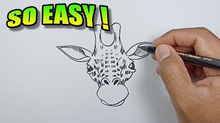 how to draw a giraffe face easy drawings