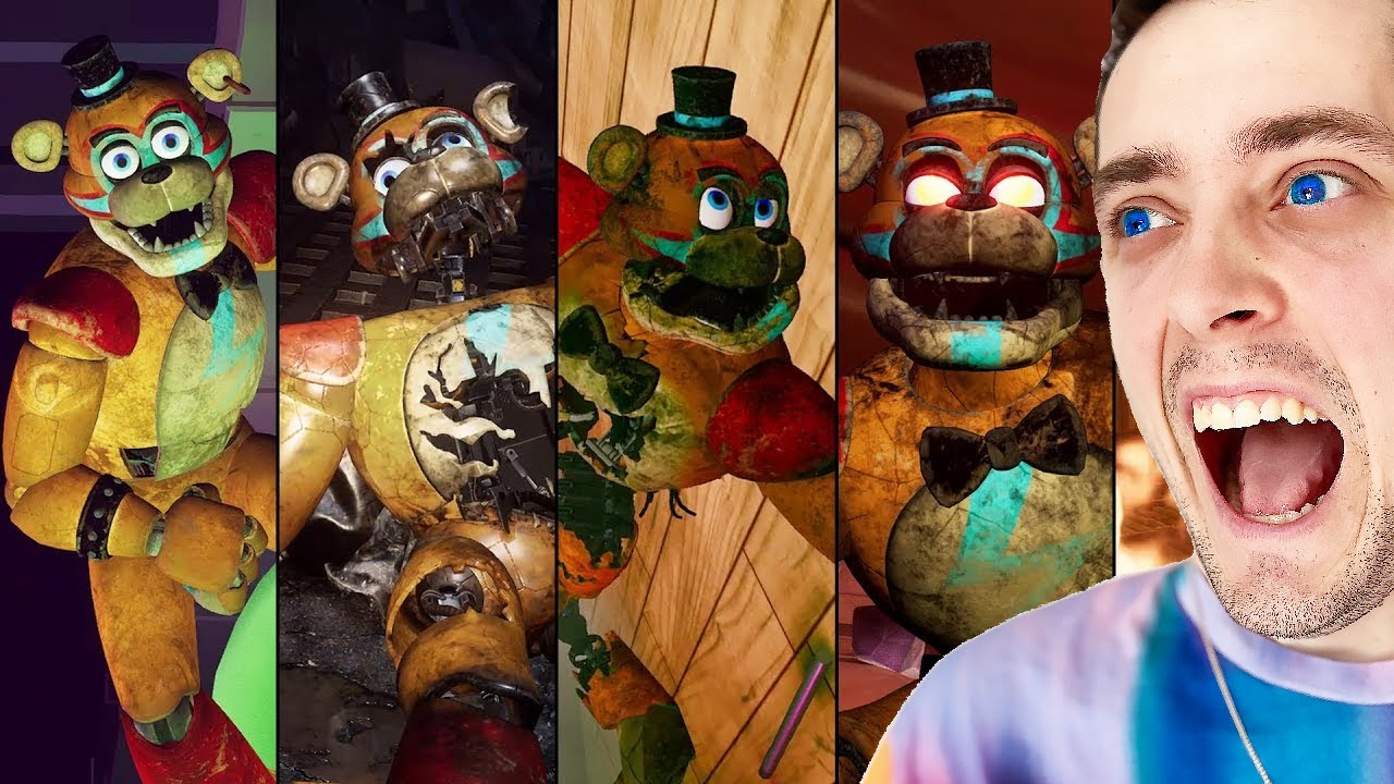 REACT TO FNAF Security Breach - All Bosses like Freddy Suit MY REACTION ...