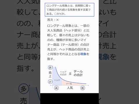 189 ロングテール現象とはなにか：ECサイトと実店舗のマイナー商品の重要性の違い #shorts