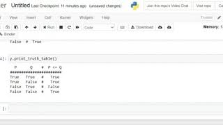 Understanding and visualization of propositional logic in Python using jupyter.org