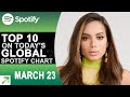 Top 10 on Today&#39;s Global Spotify Chart (3/23/22)