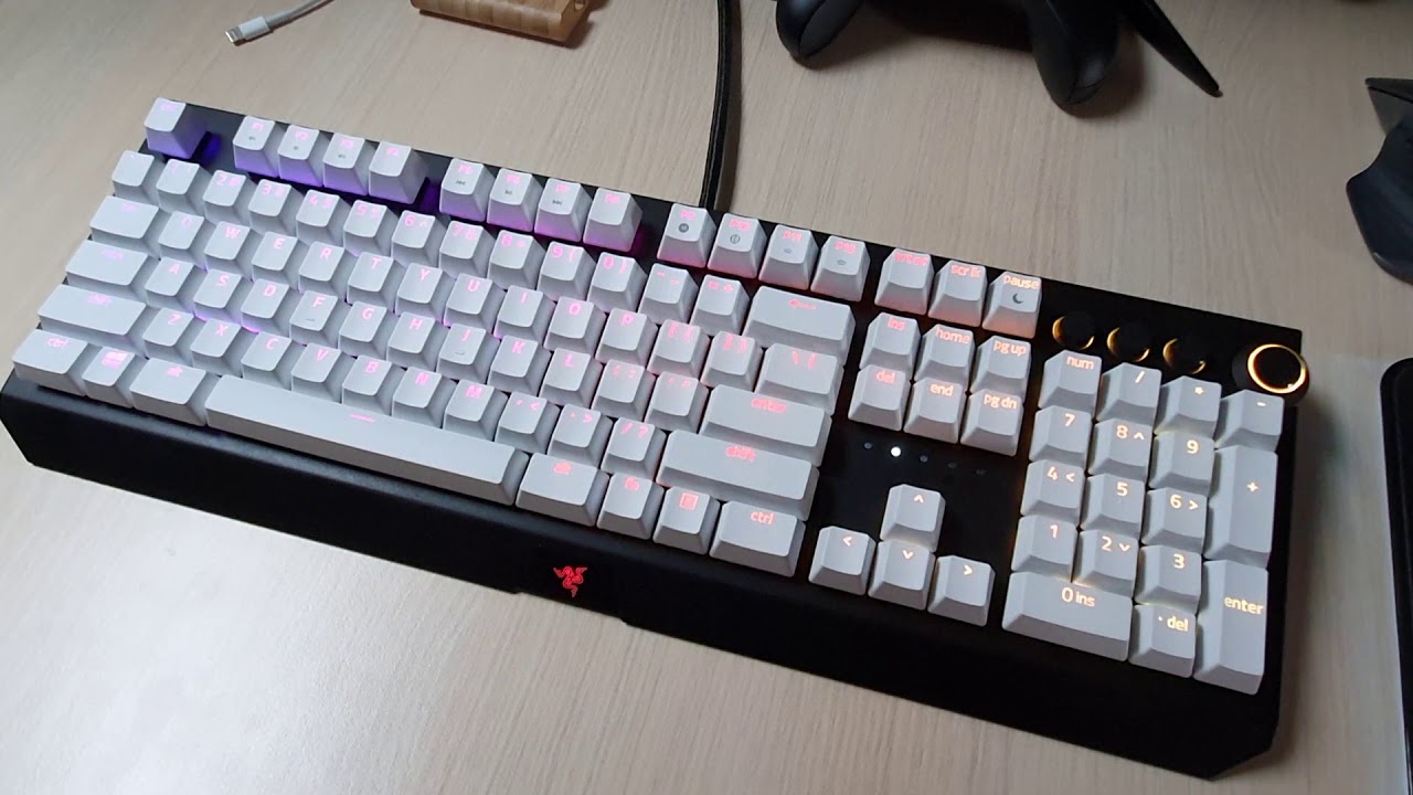 Razer Blackwidow Elite with razer pbt mercury white