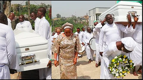 Emotional! Actress Remi Surutu Struggles To Say Goodbye As Her Mom's Casket Is Carried To Be Buried