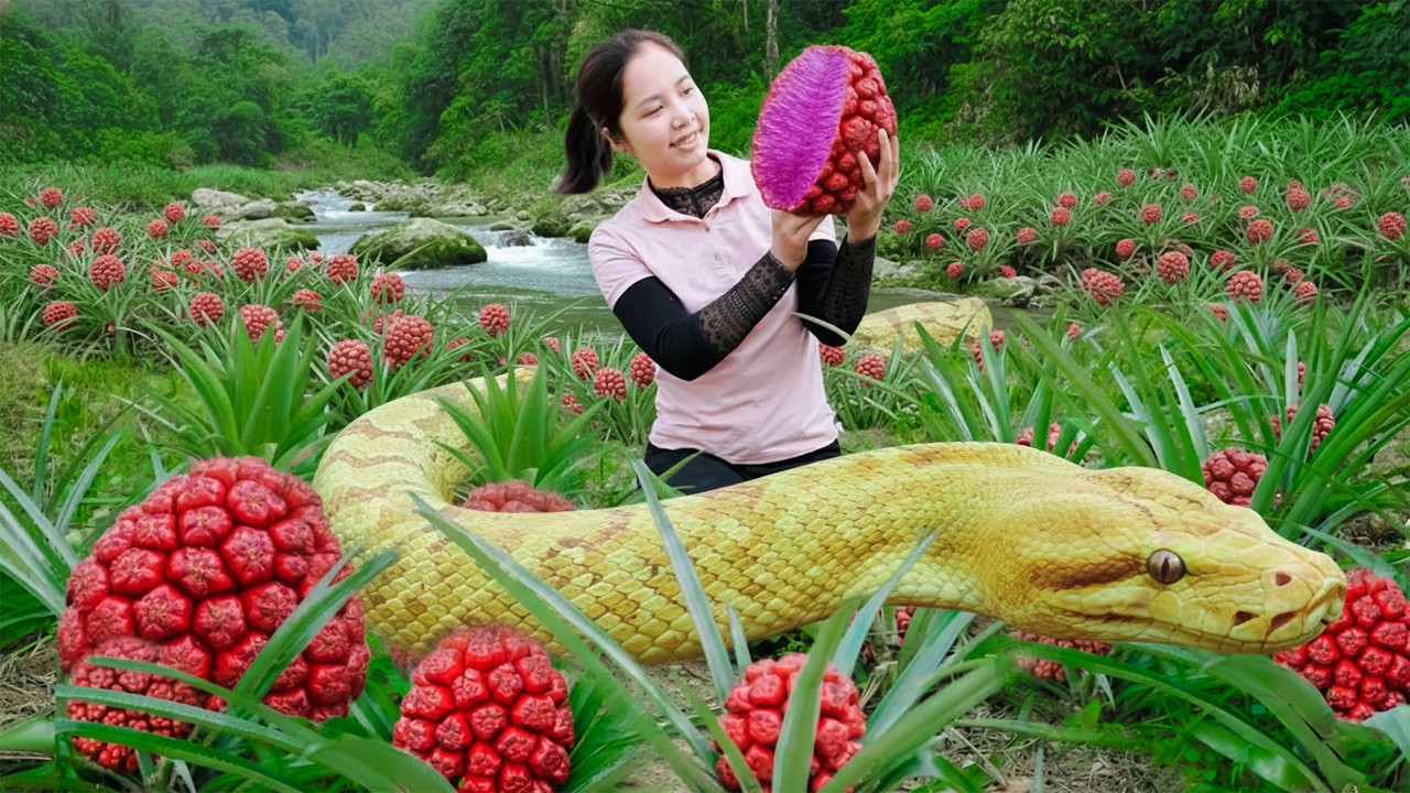 Harvesting 1000+Kg Giant Wild Red Pineapple Goes To Market Sell | Pure ...