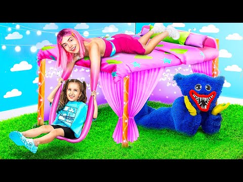 Mommy Long Legs and Huggy Wuggy Build Secret Room! If Poppy Playtime Was in Real Life!