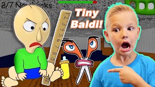Mini Baldi Chasing Me In Baldi's HomeSchool With Arts And Crafts! Funny Dad, Az, And Canyon Skit!