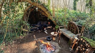 7 Days Solo Survival Camping, Building Warm Bushcraft Shelter, 0utdoor Cooking, Primitive Skills