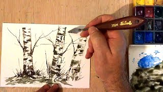 Pintar Acuarelas con Espatula y Tarjeta | Watercolor Acuarela