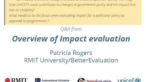 Overview of IE - Evaluate upstream policy work? Focus for impact eval for particular policy?