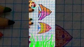 Easy Drawing Fish In 15 Seconds Easy Drawing On Graph Paper