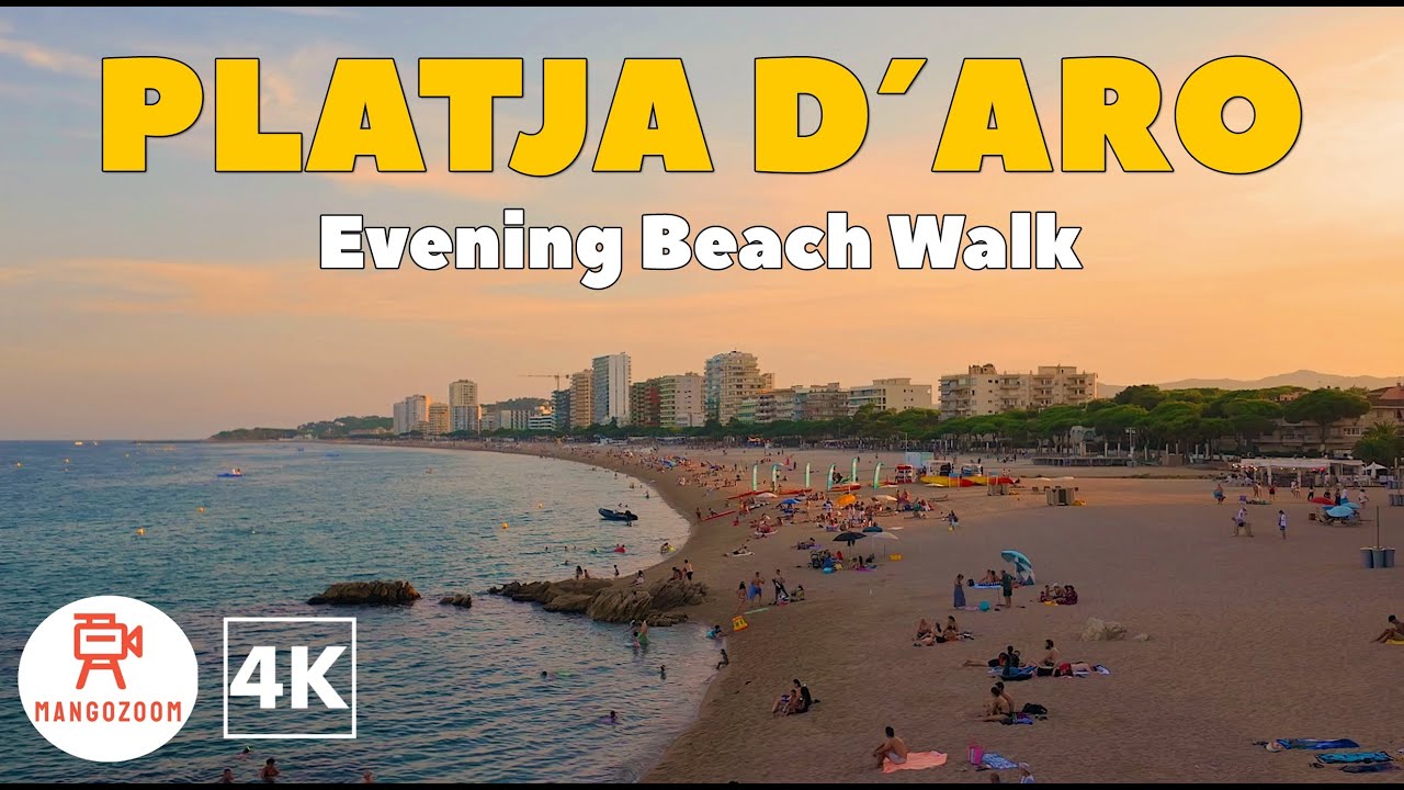 Platja d´Aro, Catalonia, Spain - Beautiful Relaxing Beach Walk