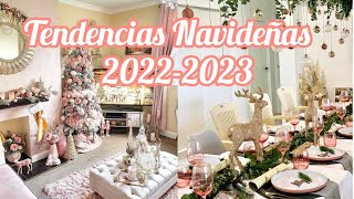 Tendencias Navideñas 2022-2023  Ideas Elegantes en color Rosa para Decorar en Navidad 🌲