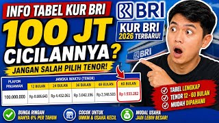 Info Tabel KUR BRI: Pinjam 100 Juta Cicilannya Berapa? | KUR BRI TERBARU | KUR BRI 2026