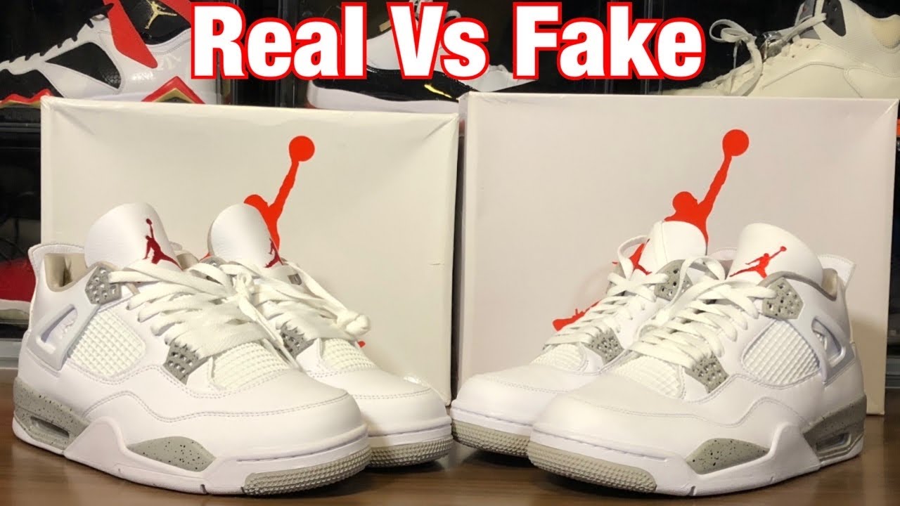 Air Jordan 4 Tech Grey/Oreo Real Vs Fake Review. W/Blacklight and ...