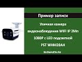 Пример записи с уличной камеры видеонаблюдения с LED подсветкой WIFI IP 2Мп 1080P PST WHM20AH