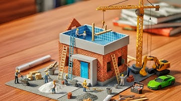 Building a Tiny Modern House from Real Bricks & concrete | Diy Construction Science project 