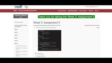 The Joy of Computing using Python | NPTEL | Week 5 | assignment solution 5 | 2021