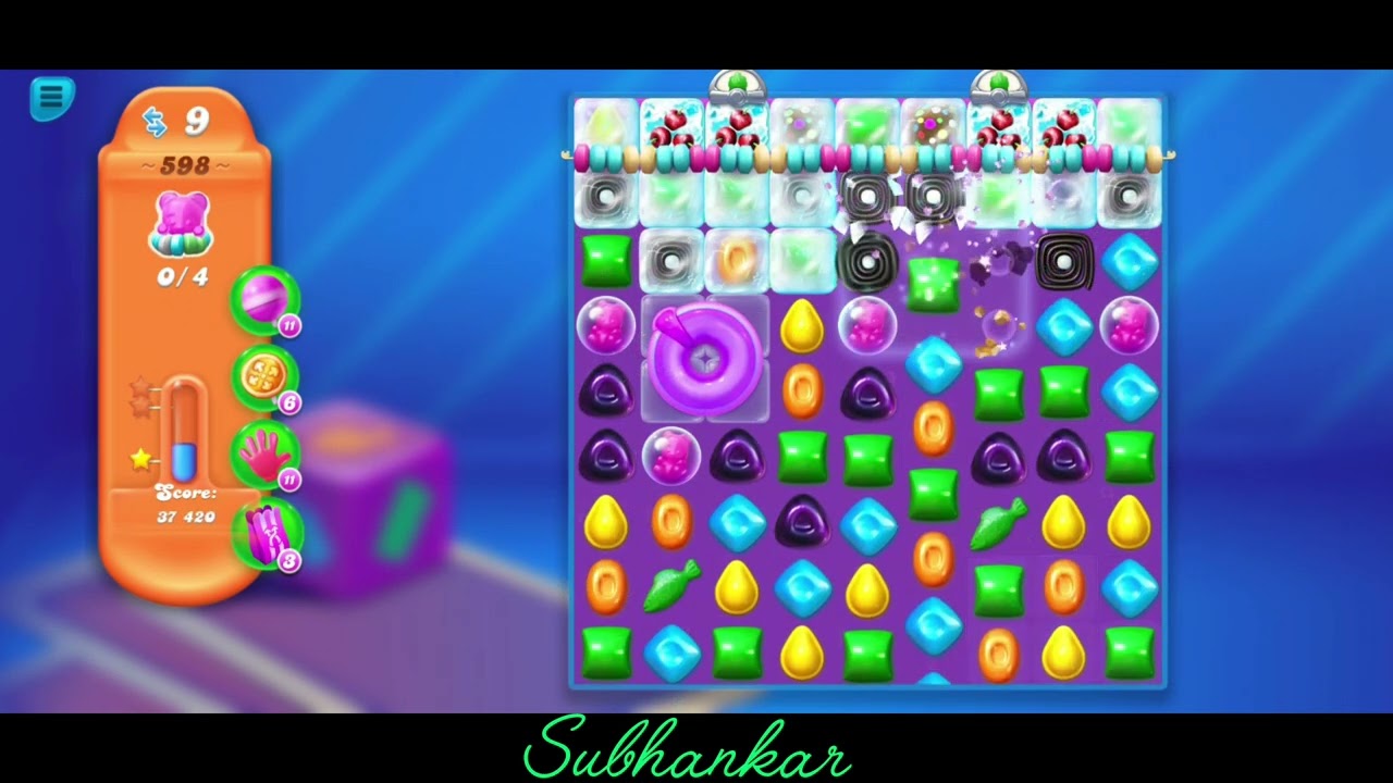 Candy Crush Soda Saga. Level 598.⭐⭐⭐ Star.Level 598 Help.@Subhankar0002.☠️☠️