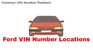 Ford Car VIN number locations How to find the vin on a ford.