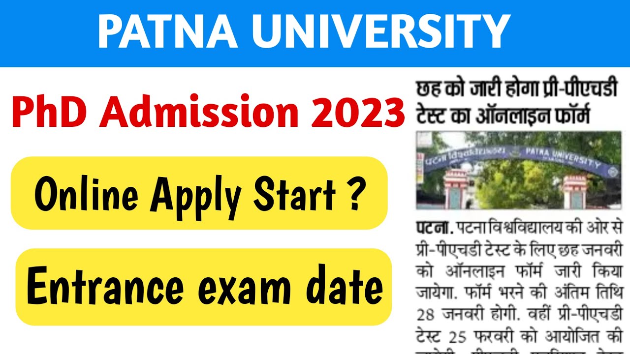 patna university phd form 2023