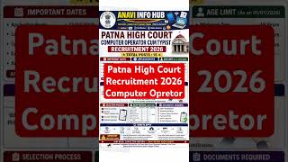 Patna High Court Computer Operator Form 2026 🔥 15 Posts | Typing Required#govtjob