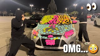 STICKY NOTE PRANK ON MY FRIEND 👀…