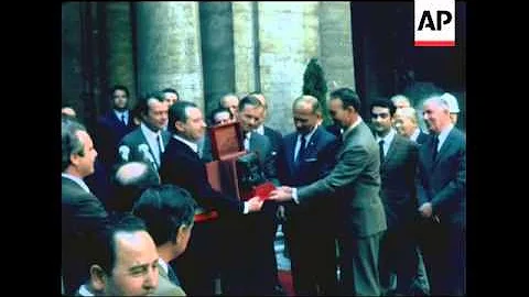 SYND 15-10-69 APOLLO 11 ASTRONAUTS VISIT ROME