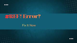 #REF! Error in Excel? Fix It Fast (Easy Solution) #REFError#ExcelFix#ExcelTips#ExcelProblems