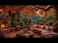Peaceful Fall Morning on Mountain Balcony 🍂 Warm October Jazz Music for Relax, Work and Good Mood.