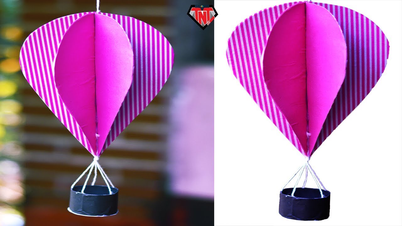 How To Make Paper 3D Hot Air Balloon || DIY Paper Origami Hot Air