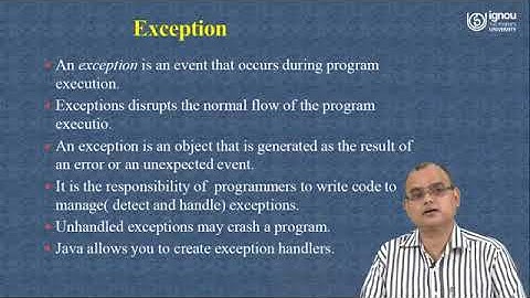 IGNOU Live Session "Exception Handling in Java" for MCS-024, BCA/MCA/PGDCA Students