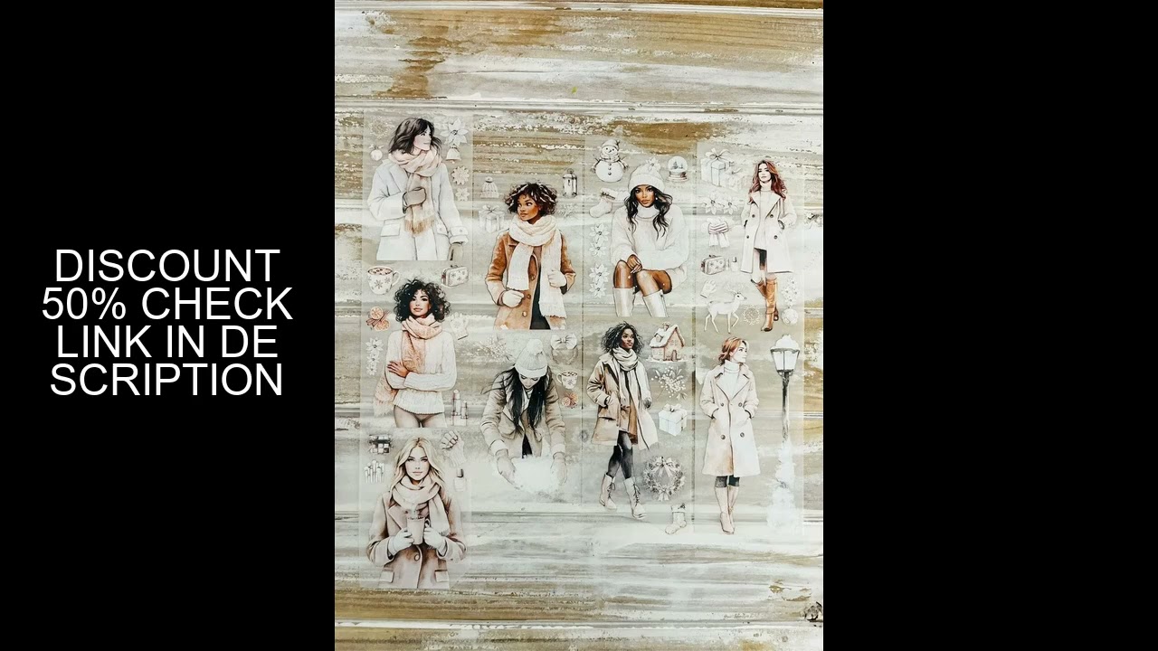 1Loop SCS Studio Vintage Snowy Serenity Girl Merry Christmas Washi PET Tape for Card Making Decorati