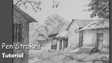 Pen & Ink Drawing Tutorial | How to draw a House Landscape
