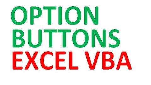 Option Button Excel VBA