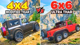 GTA 5: New Modified 4x4 Thar Vs Ultra Monster 6x6 Thar🔥 15 Impossible Challenges! GTA 5 MODS! screenshot 4