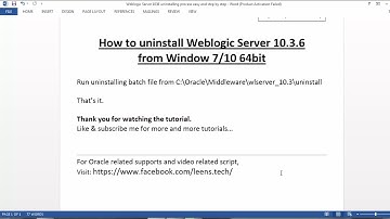 How to uninstall Oracle Weblogic Server 10.3.6