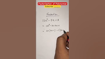 Factorization of Polynomial l Factorize 12x^2 - 7x + 1 #math
