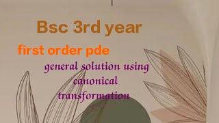 canonical transformation of 1st order pde