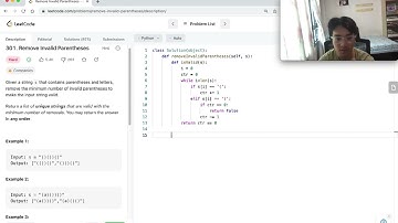 Leetcode 301 - Invalid Parenthesis (Full Python explanation - easy and slick solution)