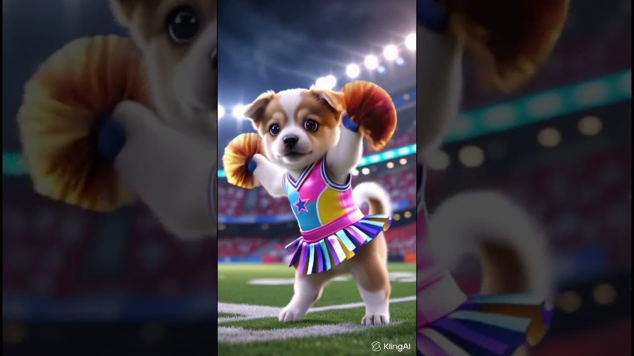 🐶 Cute Puppy Cheerleader Dancing on the Field | Viral Dog Dance 2025 ✨