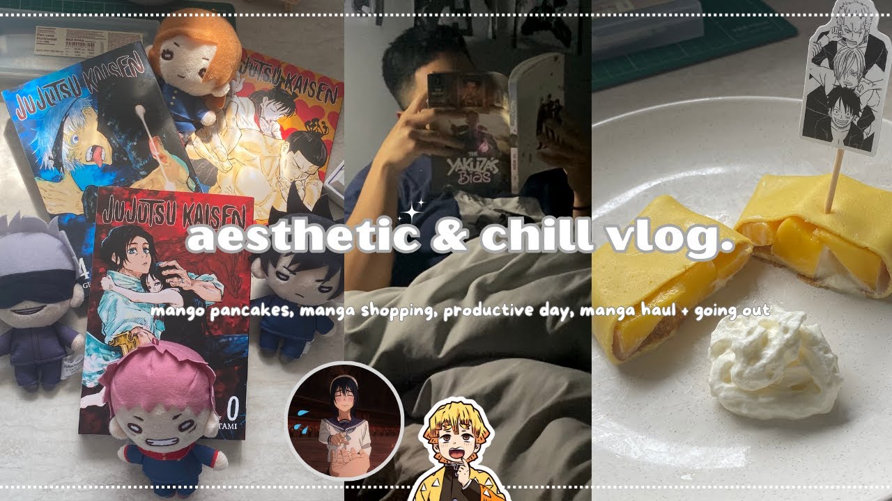 mango pancakes, manga shopping, productive day, manga haul | aesthetic & chill vlog