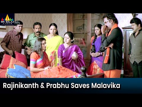 Rajinikanth And Prabhu Saves Malavika | Chandramukhi | Telugu Movie Scenes @SriBalajiMovies - SRIBALAJIMOVIES