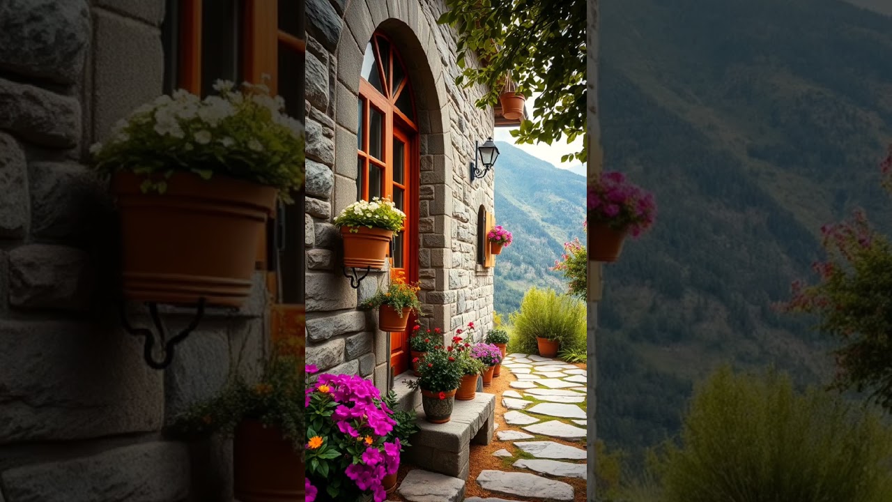 Charming Stone House Designs: Rustic Elegance in the Mountains. 