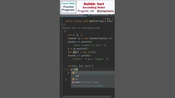 Java Program 69 | Bubble Sort Ascending Order in Java | #Shorts #java #coding