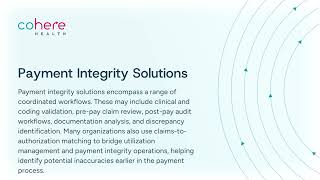 Payment Integrity Solutions